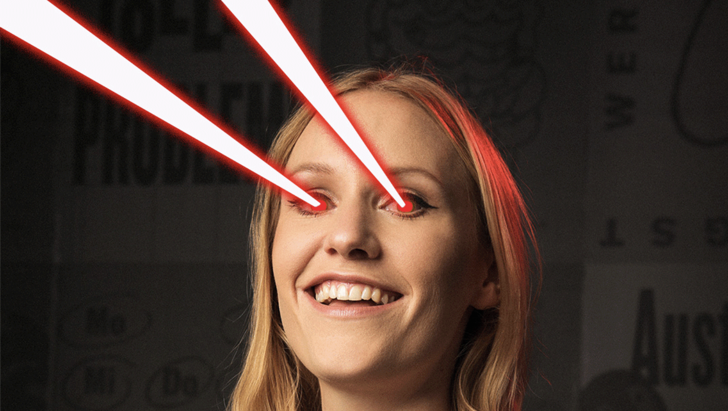 Ingrid Wenzel mit Laser eyes